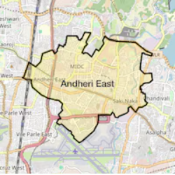 Location Map of Andheri East,Mumbai